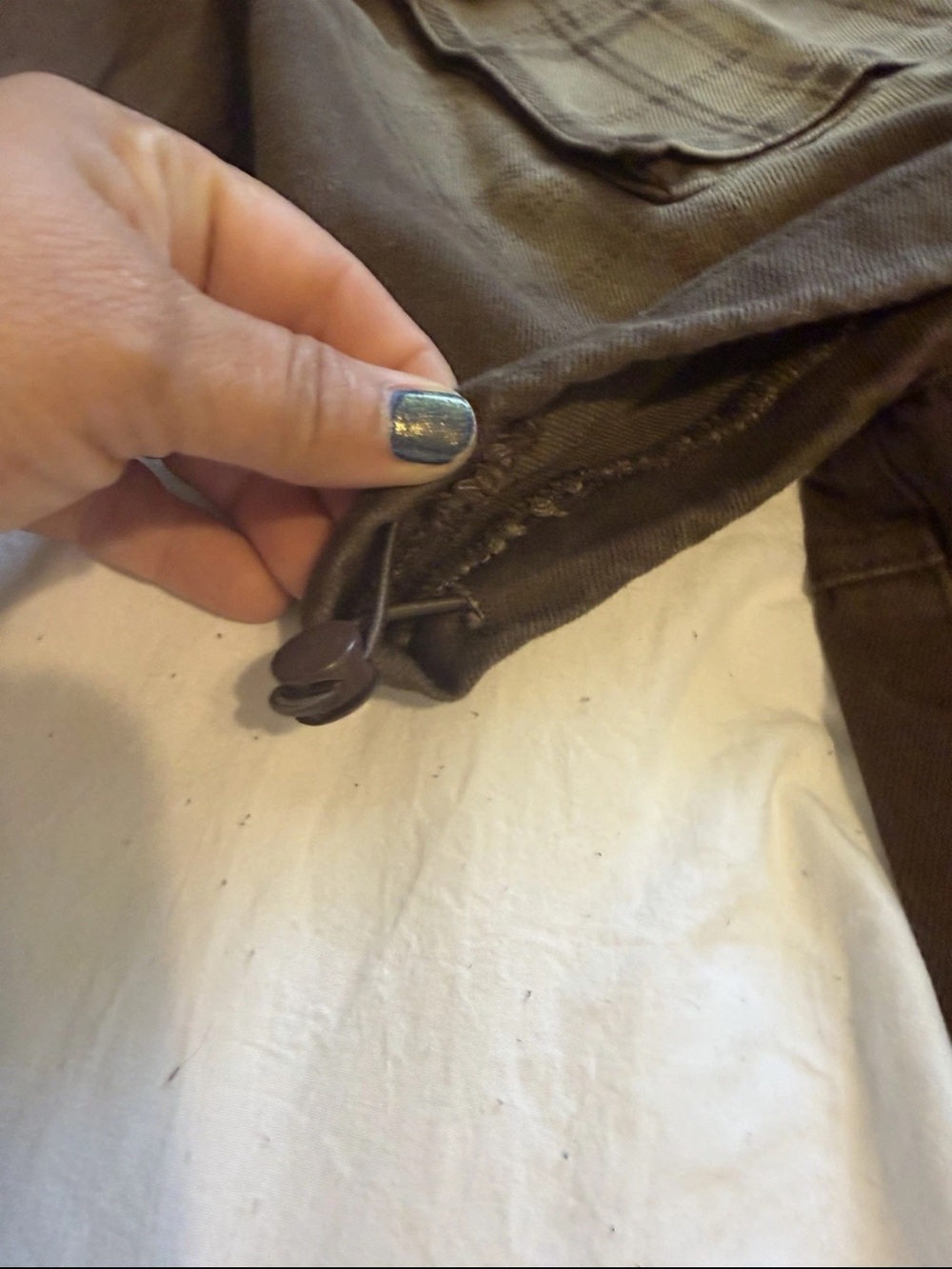 Women's Brown Cargo Pants and Jacket with Stud Detail - Picture 6 of 7